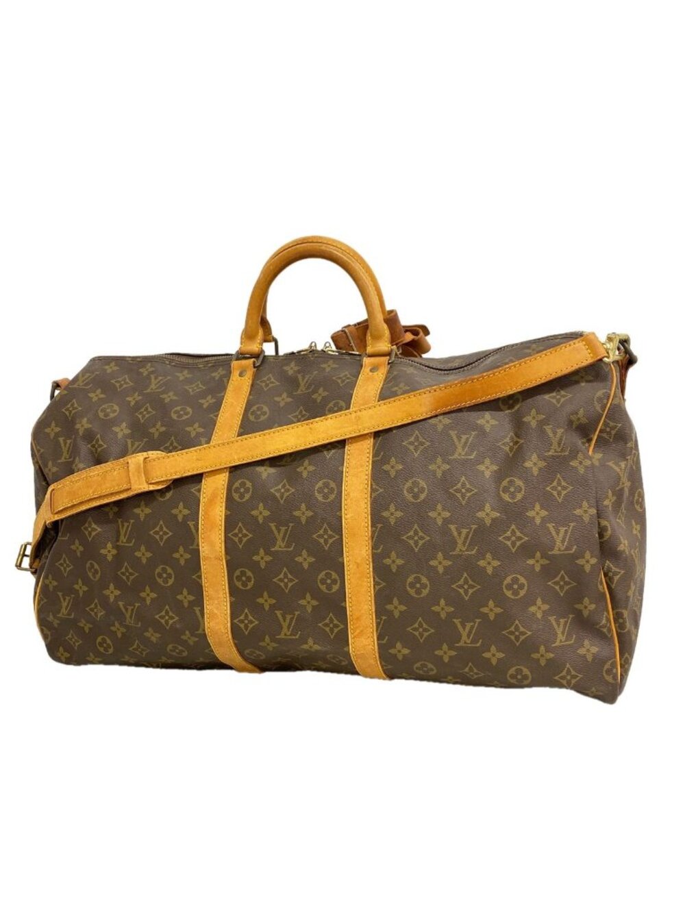 Louis Vuitton Boston Bag Monogram Keepall Bandouliere 55 Brown